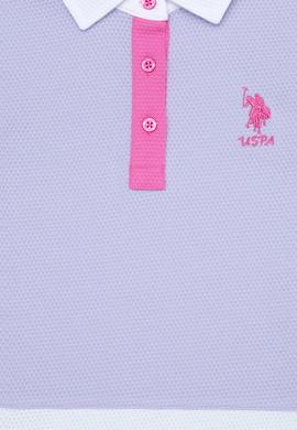 Kız Çocuk Lila Polo Yaka Tişört - 50249084004