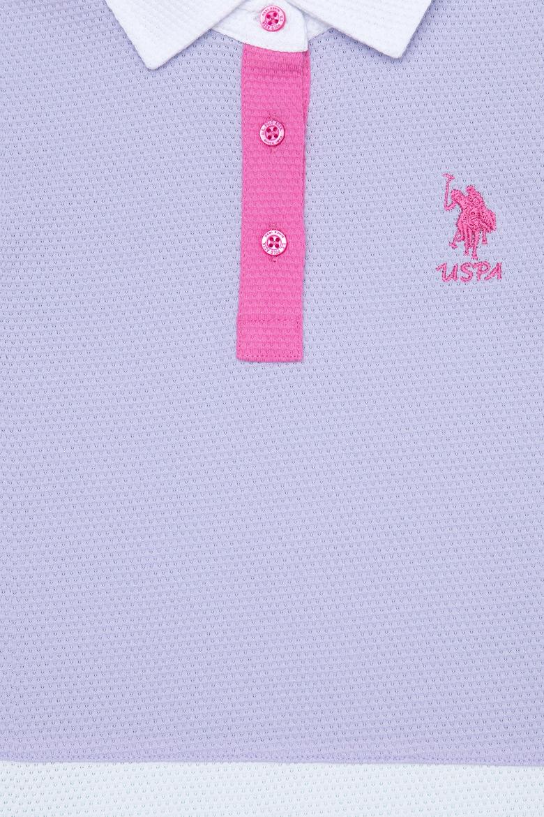 Kız Çocuk Lila Polo Yaka Tişört - 50249084004