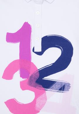 Kız Çocuk Beyaz Polo Yaka Tişört - 50246704007