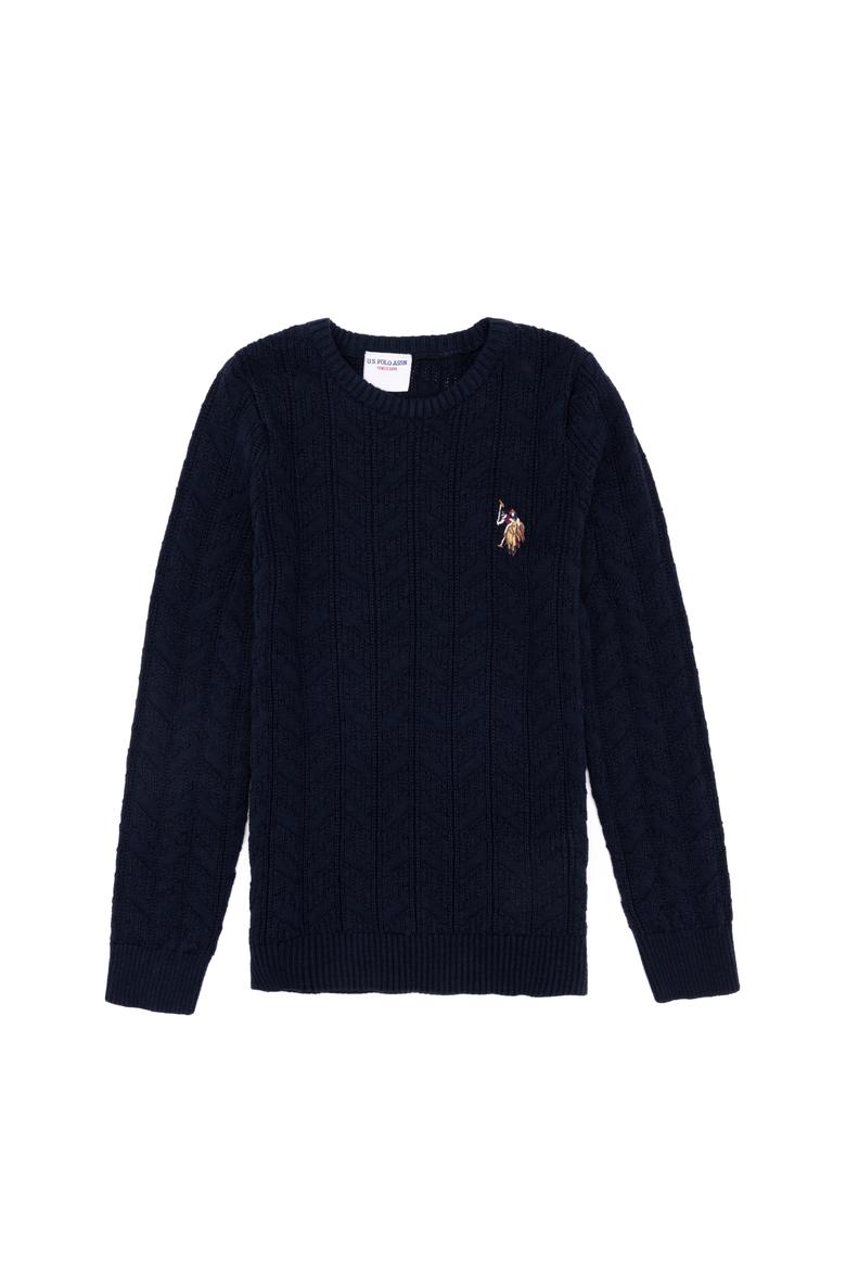 Erkek Çocuk Lacivert Bisiklet Yaka Triko Kazak