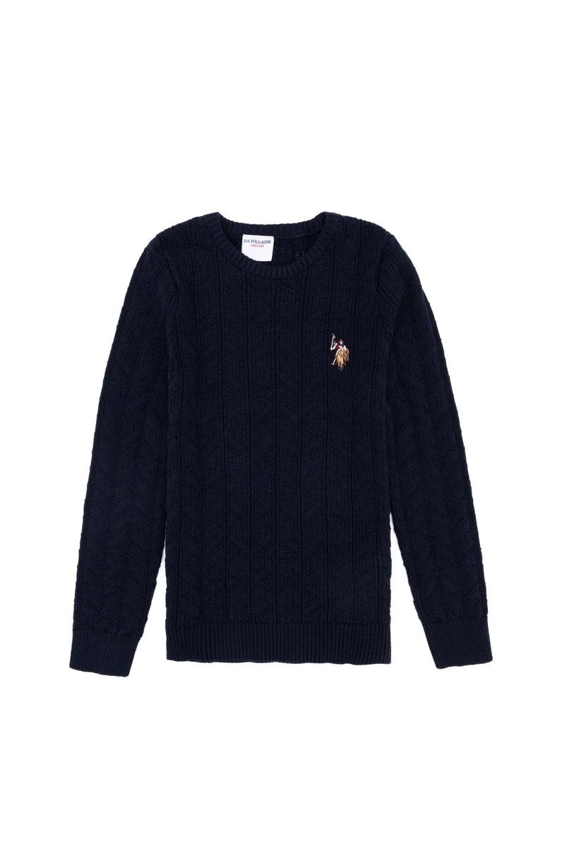 Erkek Çocuk Lacivert Bisiklet Yaka Triko Kazak