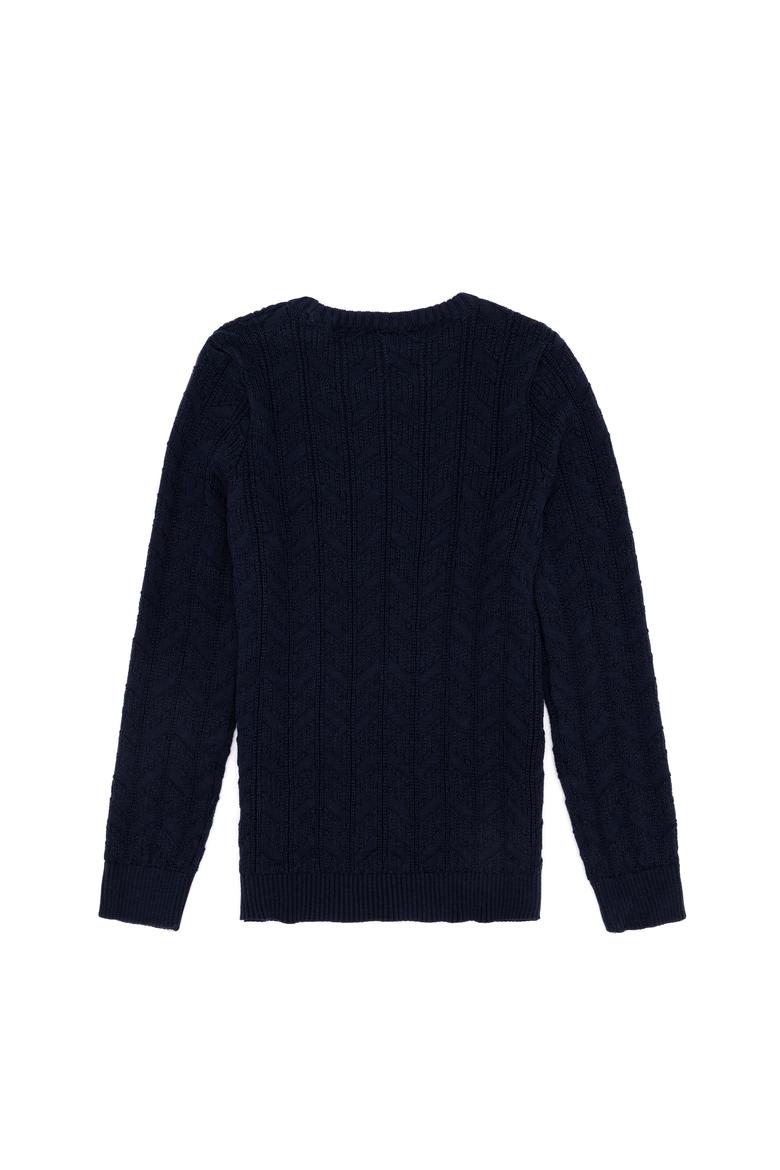 Erkek Çocuk Lacivert Bisiklet Yaka Triko Kazak - 50255513001