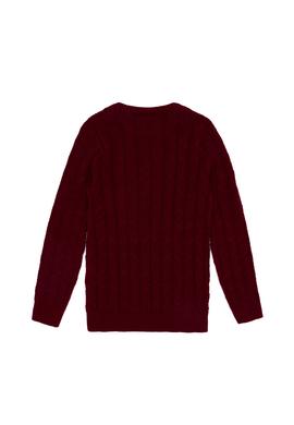 Erkek Çocuk Bordo Bisiklet Yaka Triko Kazak - 50255513014