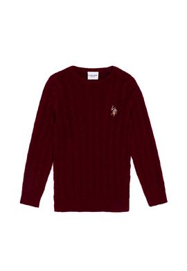 Erkek Çocuk Bordo Bisiklet Yaka Triko Kazak - 50255513014