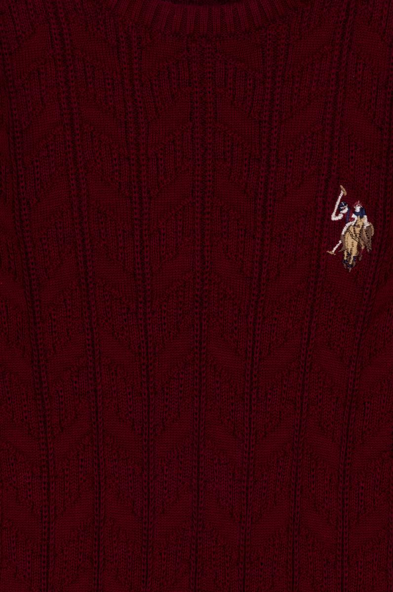 Erkek Çocuk Bordo Bisiklet Yaka Triko Kazak