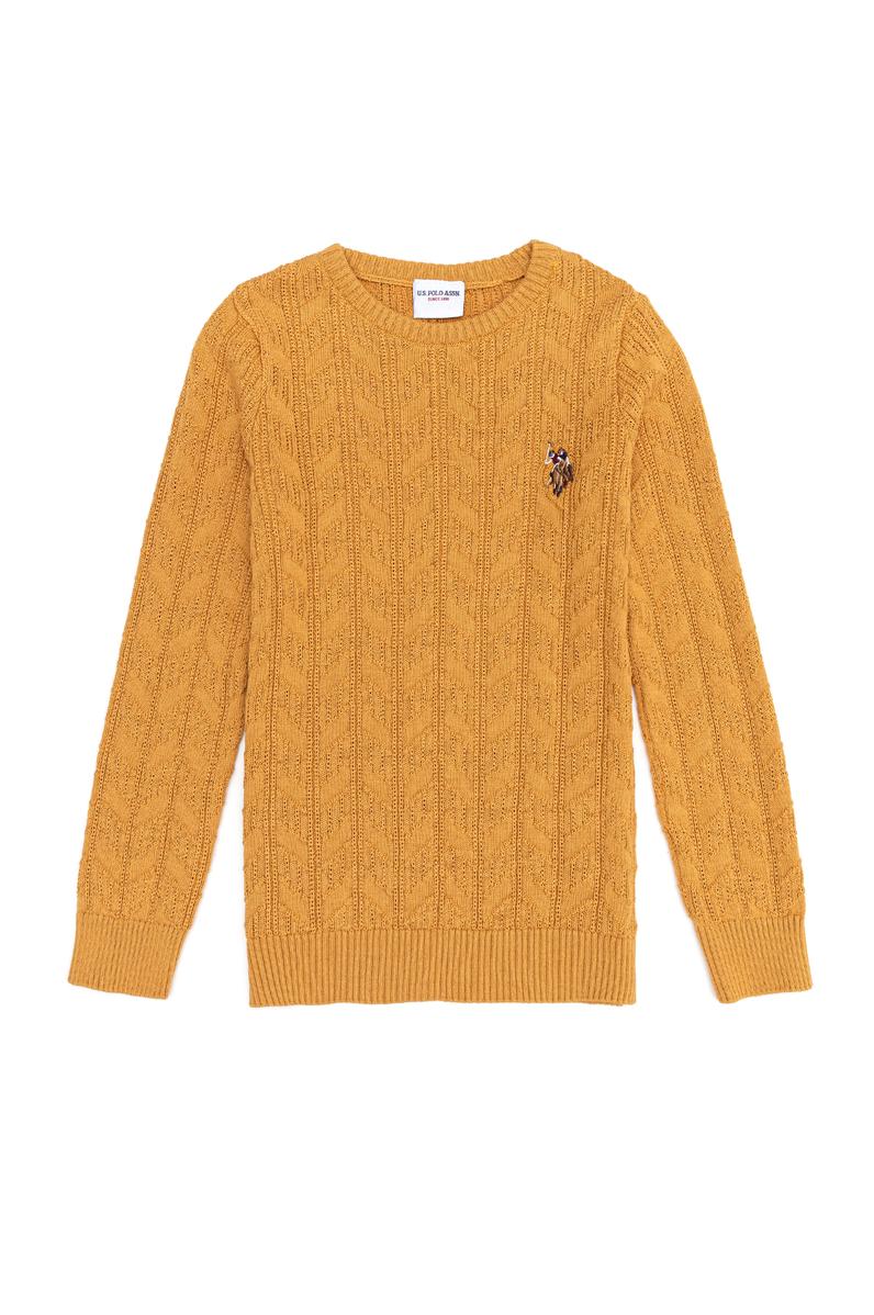 Erkek Çocuk Safran Bisiklet Yaka Triko Kazak