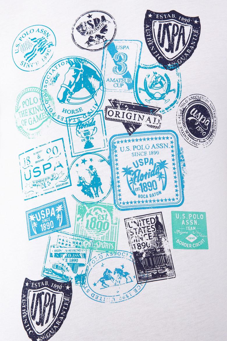 Erkek Beyaz Bisiklet Yaka T-Shirt - 50213567003