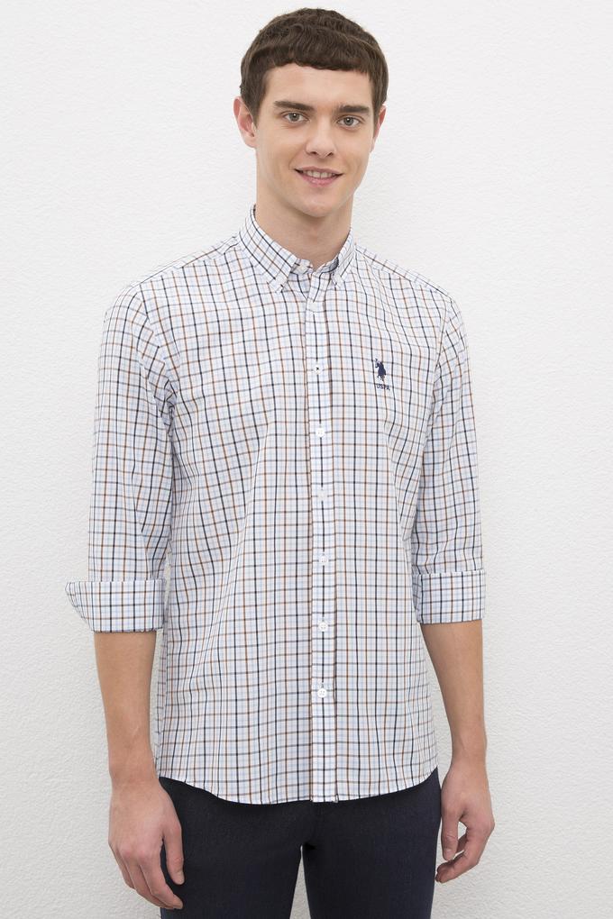 Erkek Kahverengi Gömlek Uzunkol