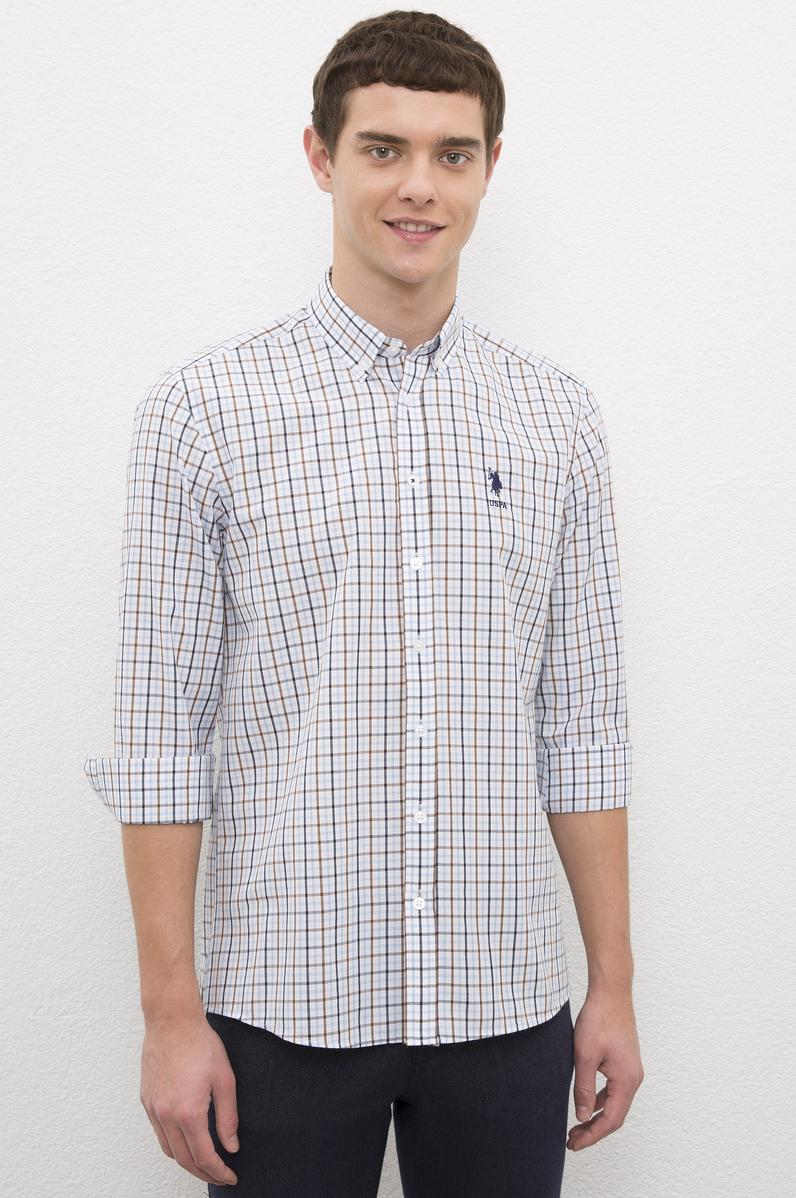 Erkek Kahverengi Gömlek Uzunkol