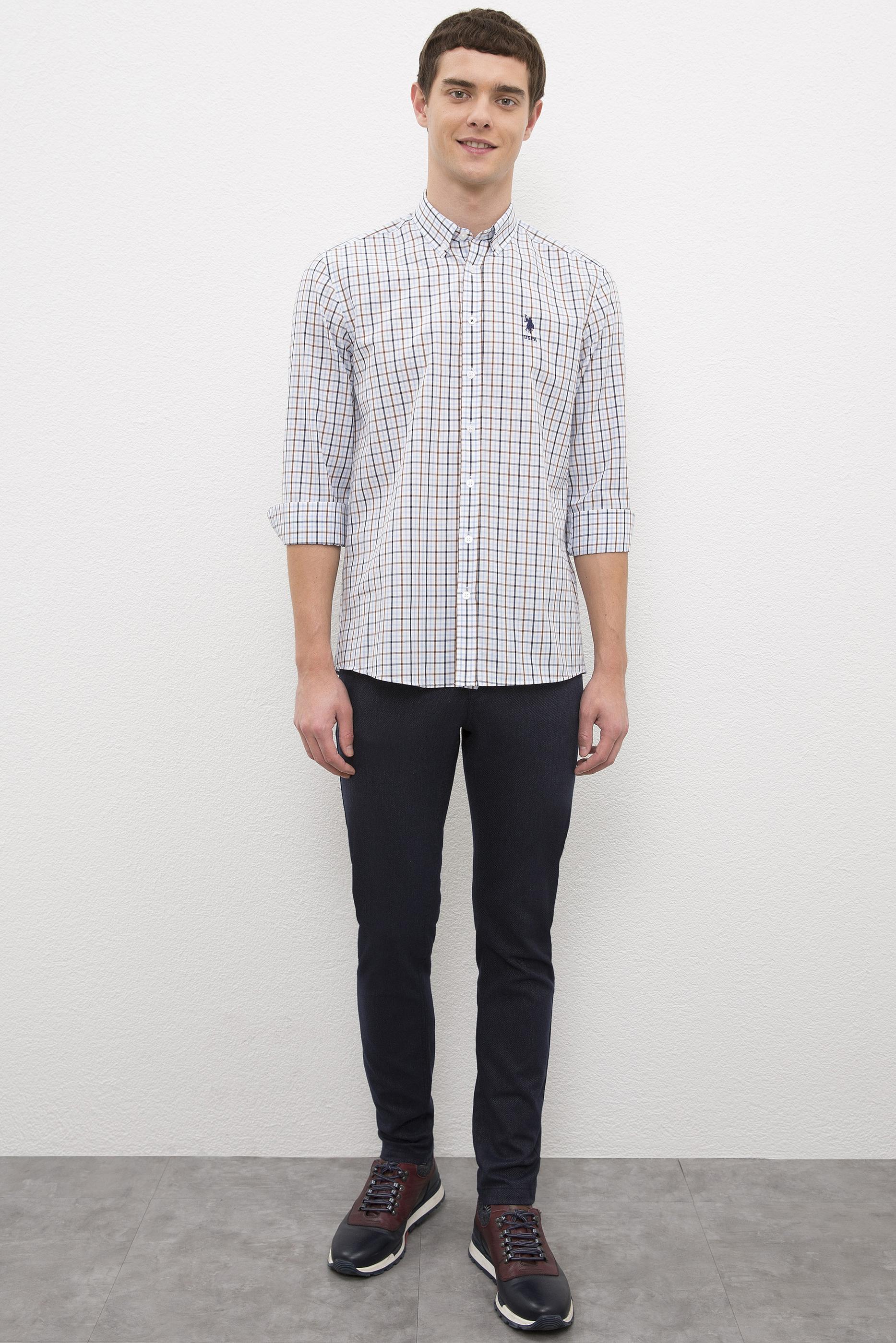 Erkek Kahverengi Gömlek Uzunkol