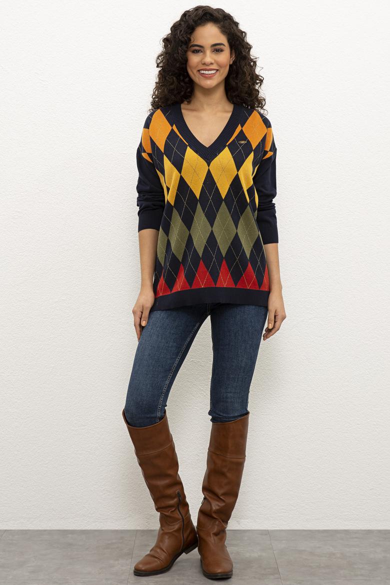 Kadın Lacivert Kazak - 50226766011