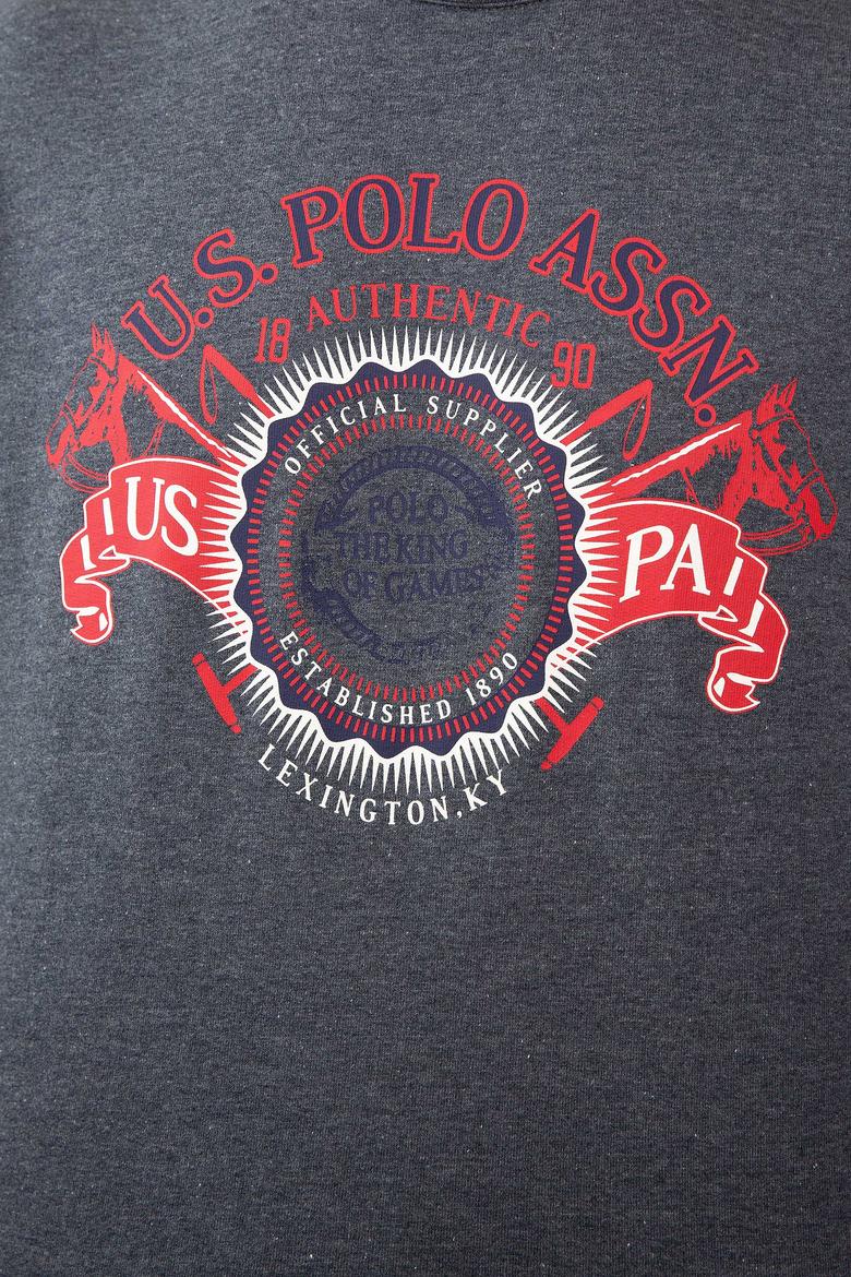 Erkek Koyu Gri Melanj Bisiklet Yaka Sweatshirt - 50215614004