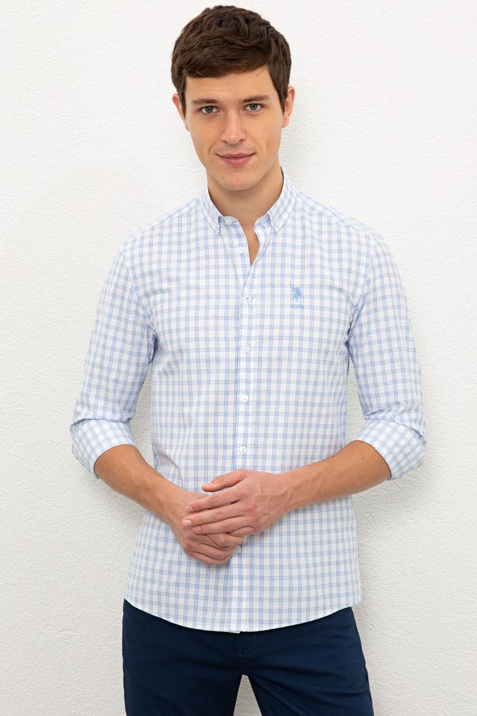 Erkek Mavi Gömlek Uzunkol