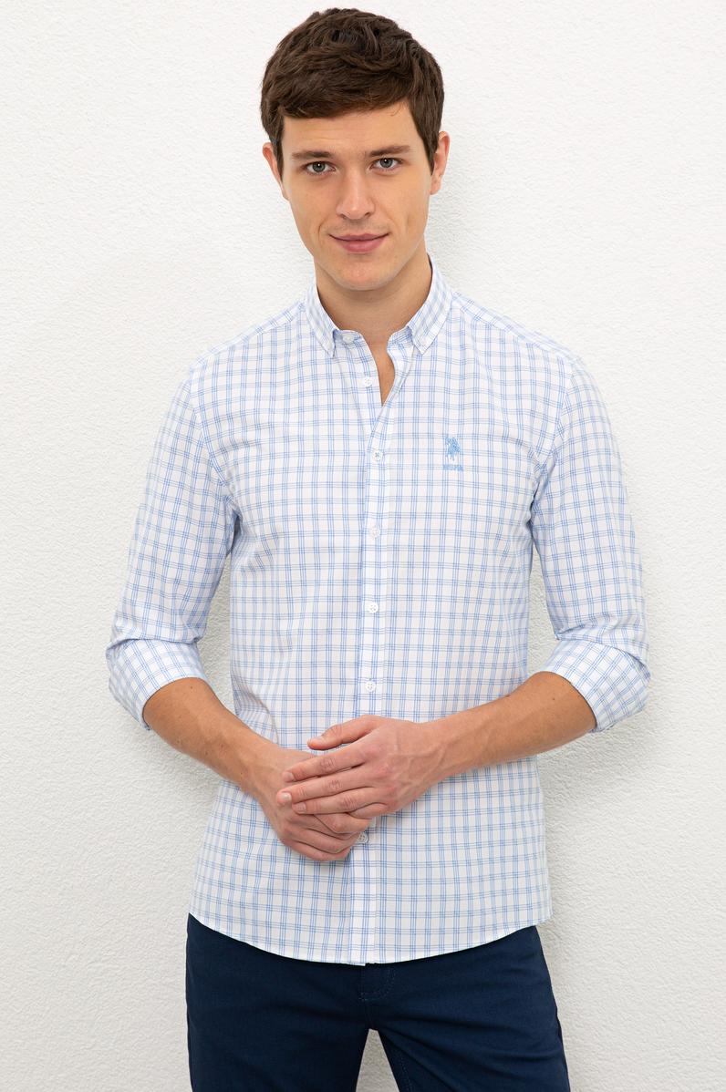 Erkek Mavi Gömlek Uzunkol