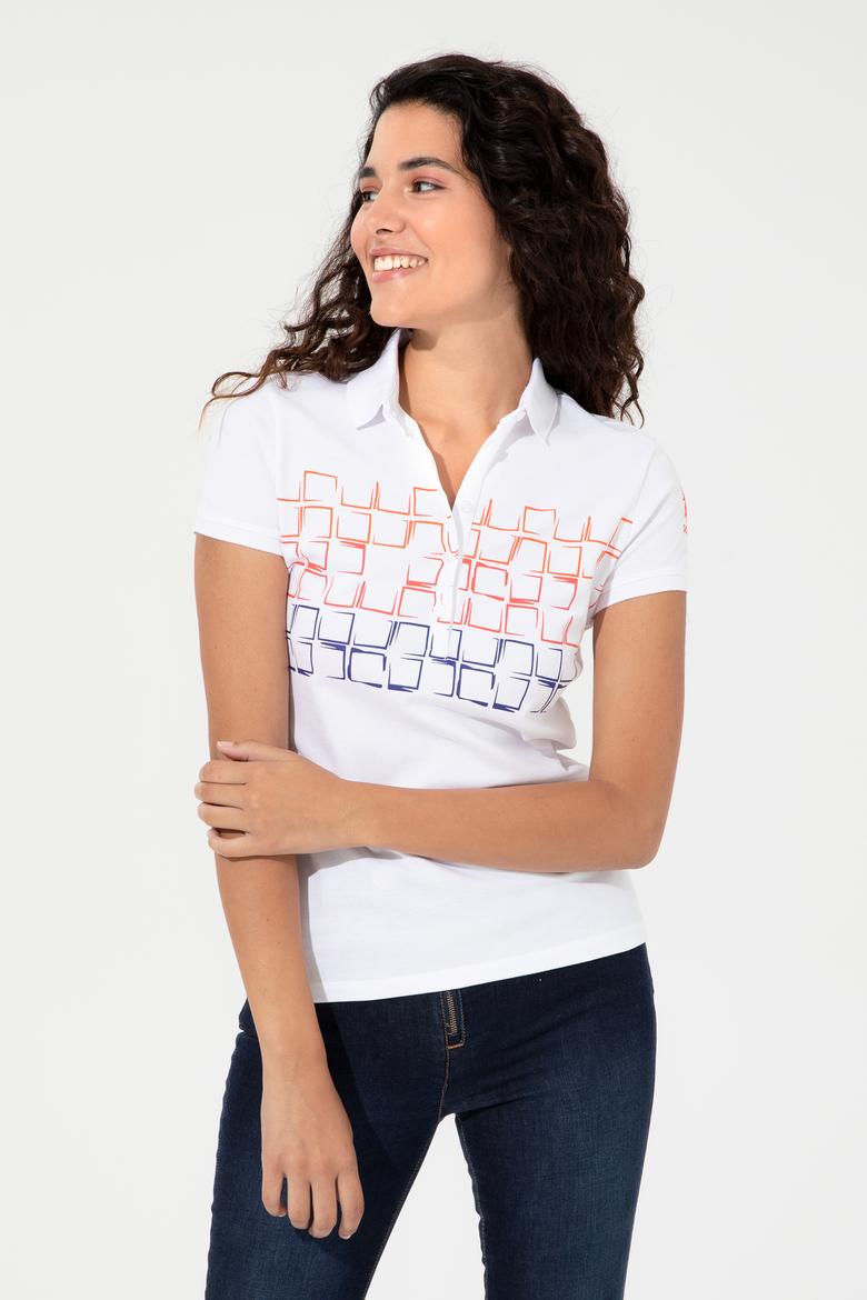 Kadın Kırmızı Polo Yaka Tişört - 50248987012