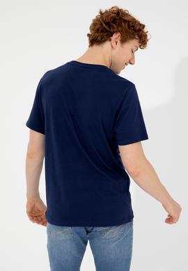 Erkek Lacivert Bisiklet Yaka Tişört - 50248598015