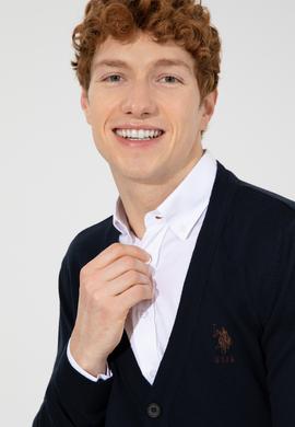 Erkek Lacivert Basic Triko Hırka - 50252133011