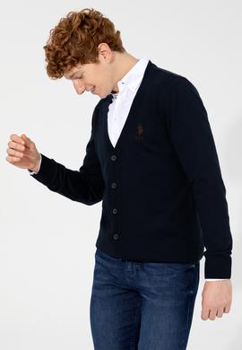 Erkek Lacivert Basic Triko Hırka - 50252133011