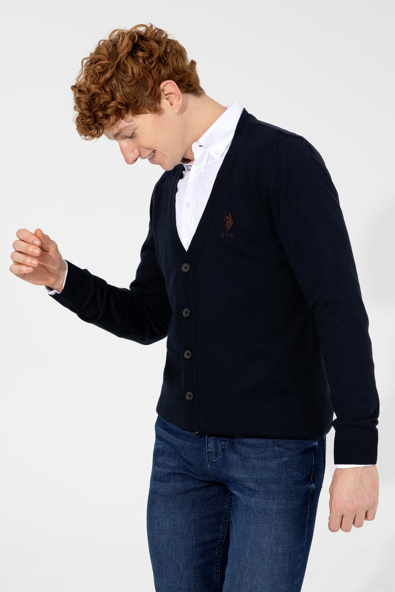 Erkek Lacivert Basic Triko Hırka - 50252133011