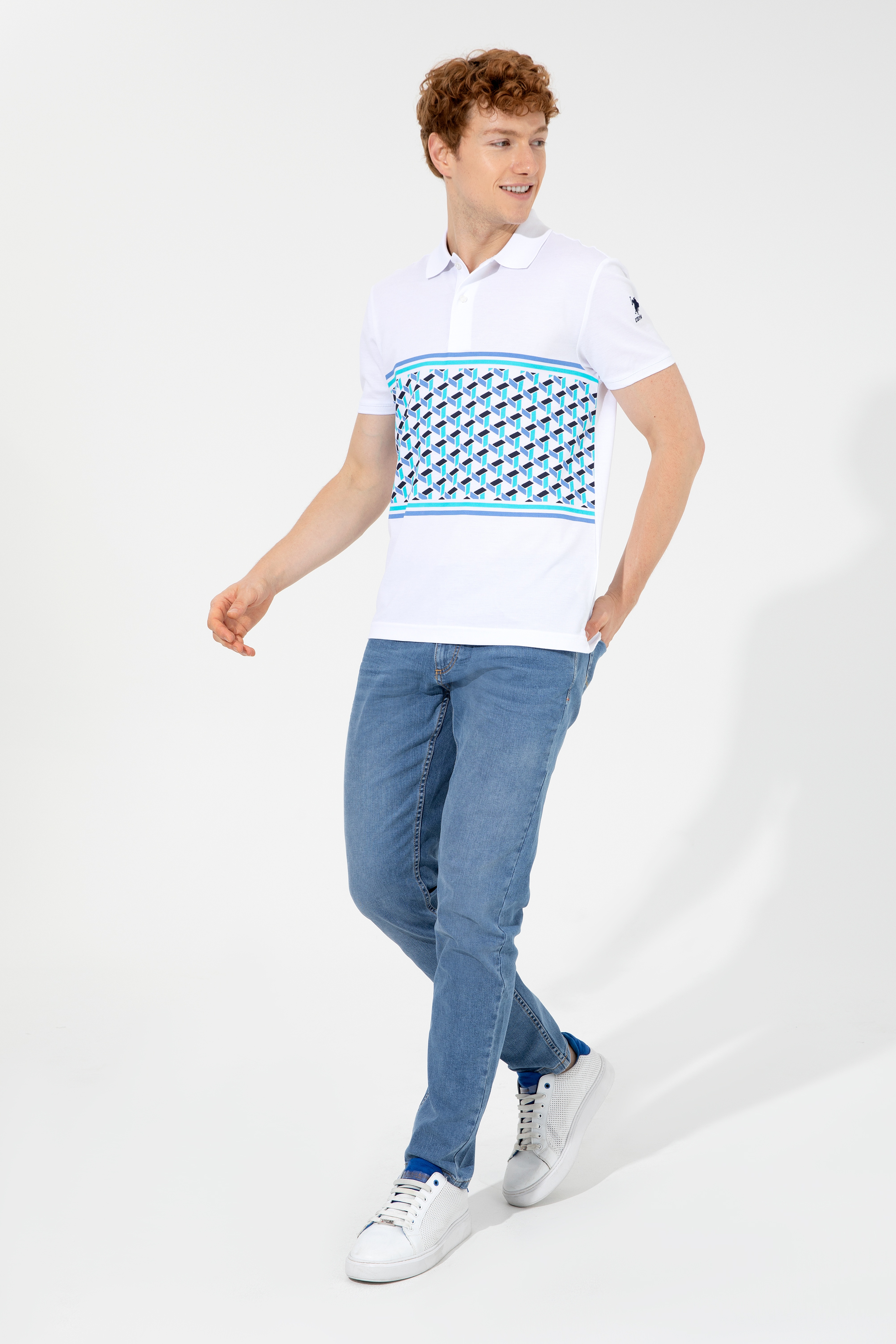 Erkek Koyu Mavi Polo Yaka T-Shirt - Image 3