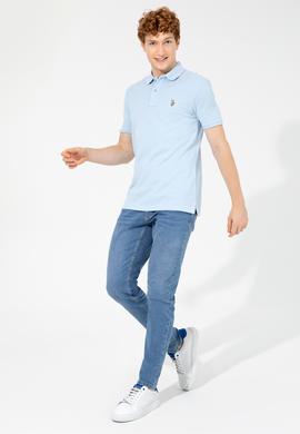 Erkek Açık Mavi Basic Tişört - 50248556010