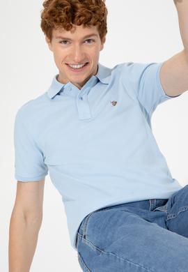 Erkek Açık Mavi Basic Tişört - 50248556010