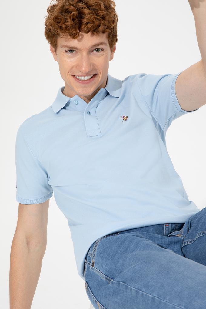 Erkek Açık Mavi Basic Tişört