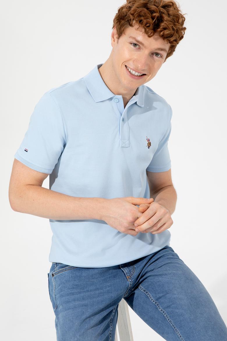 Erkek Açık Mavi Basic Tişört - 50248556010