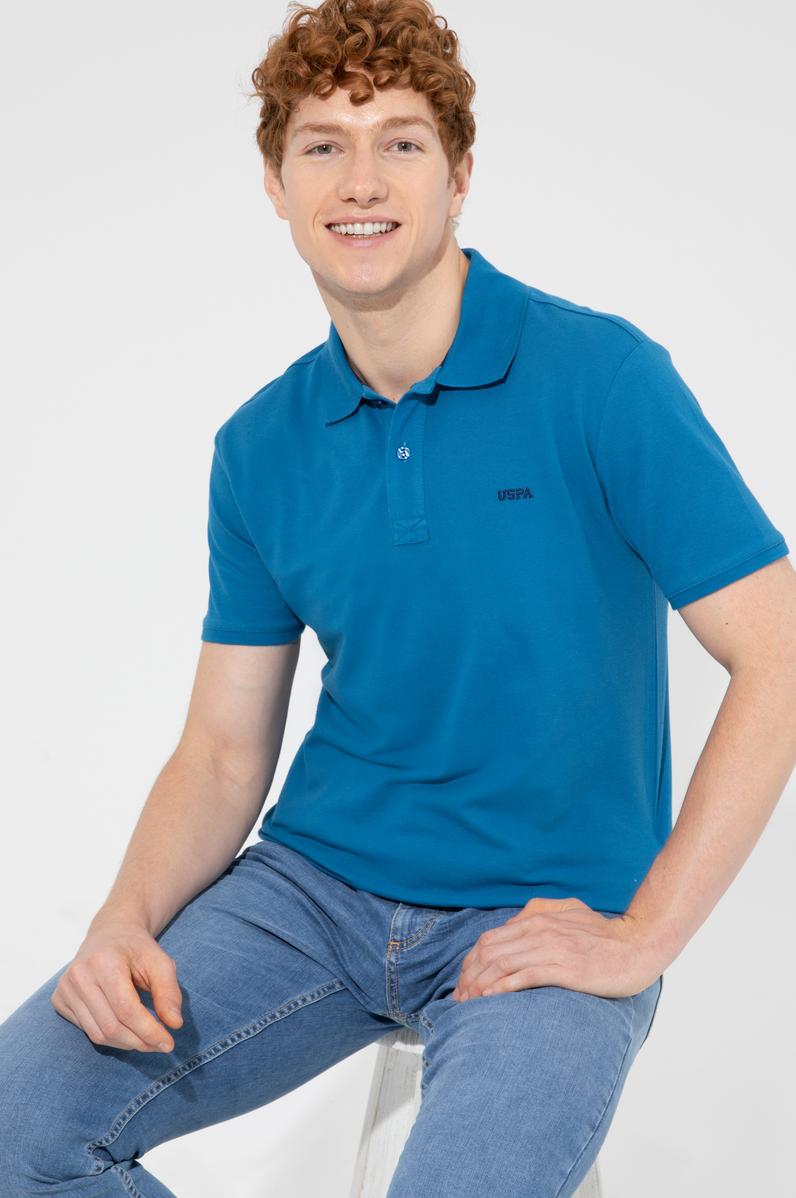 Erkek Petrol Basic Polo Yaka Tişört