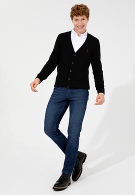 Erkek Siyah Basic Triko Hırka - 50252133028