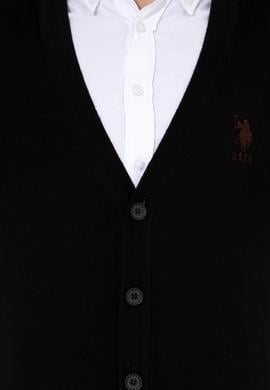 Erkek Siyah Basic Triko Hırka - 50252133028