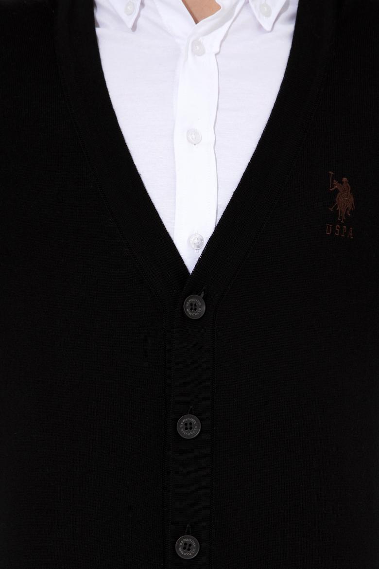 Erkek Siyah Basic Triko Hırka - 50252133028