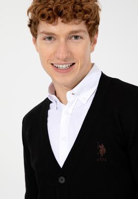 Erkek Siyah Basic Triko Hırka - 50252133028