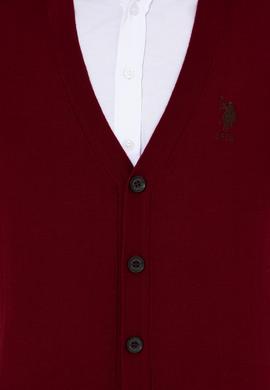 Erkek Bordo Basic Triko Hırka - 50252133008