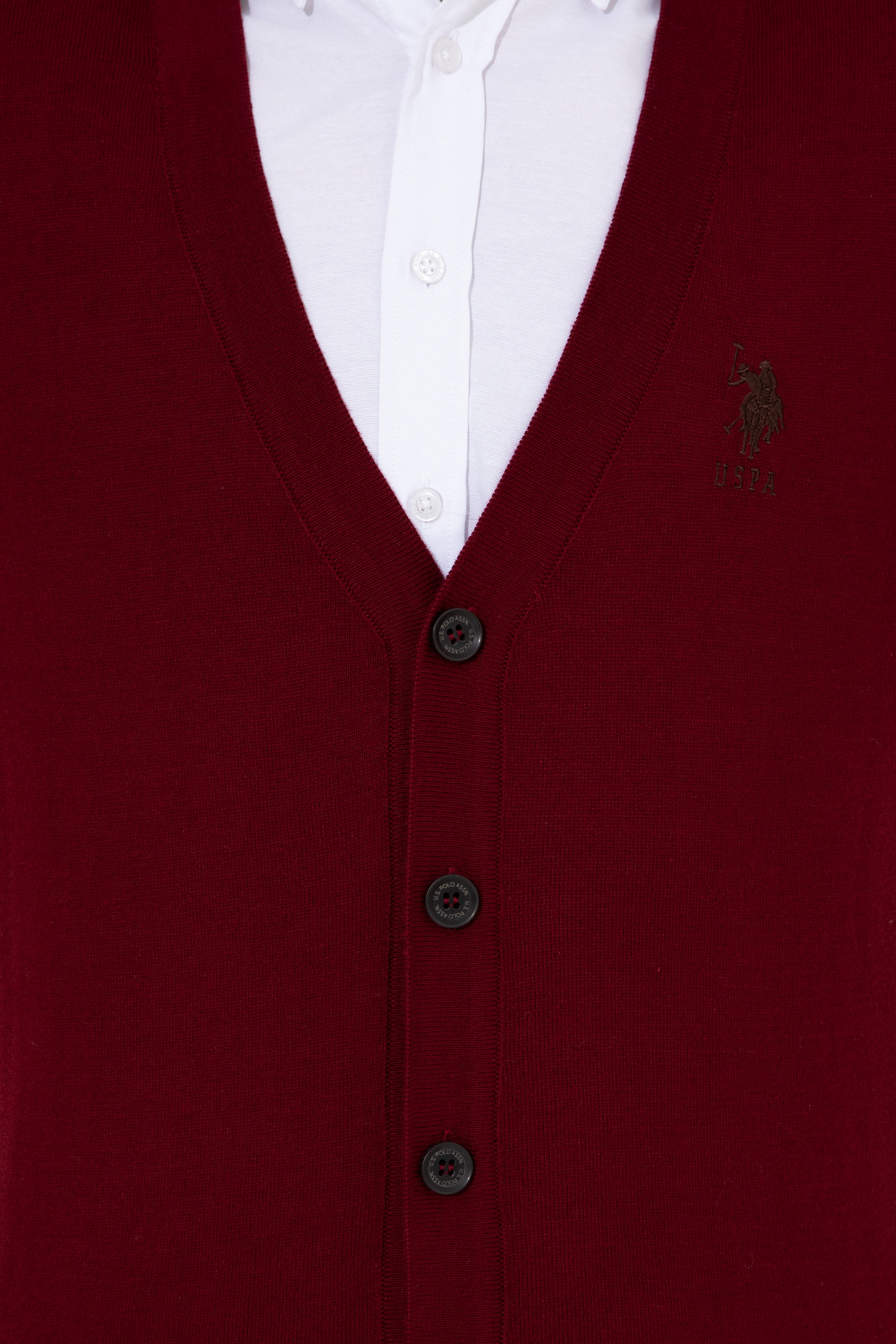 Erkek Bordo Basic Triko Hırka - Image 6