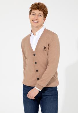 Erkek Camel Melanj Triko Hırka Basic - 50252133041