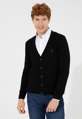 Erkek Siyah Basic Triko Hırka - 50252133028