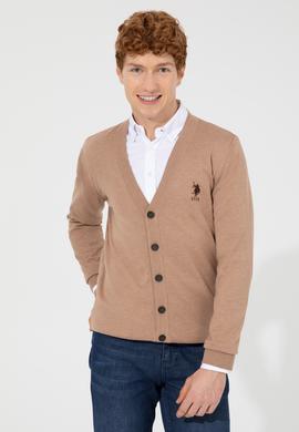 Erkek Camel Melanj Triko Hırka Basic - 50252133041