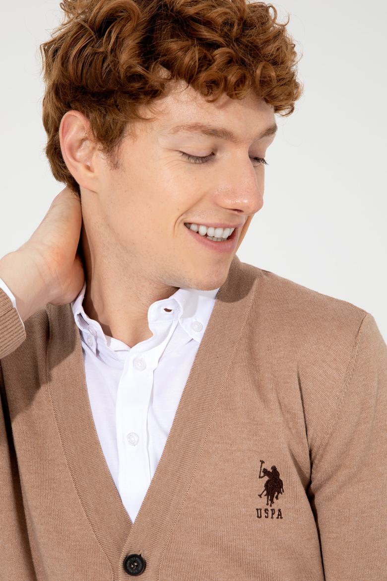 Erkek Camel Melanj Triko Hırka Basic - 50252133041