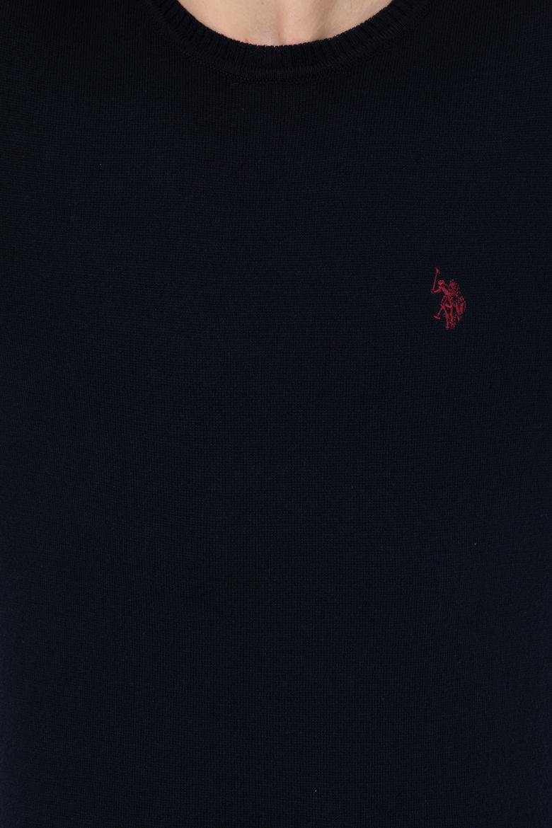 Erkek Lacivert Bisiklet Yaka Basic Triko Kazak - 50251887028