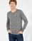 Erkek Gri Melanj Bisiklet Yaka Basic Triko Kazak