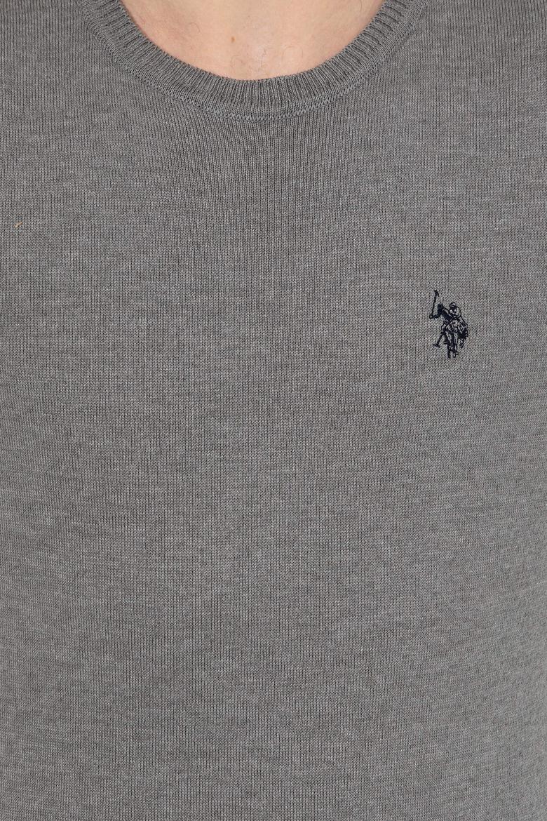 Erkek Gri Melanj Bisiklet Yaka Basic Triko Kazak - 50251887010