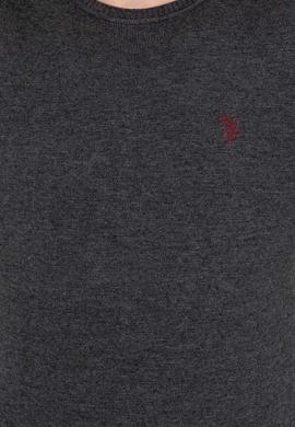 Erkek Antrasit Melanj Bisiklet Yaka Basic Triko Kazak - 50251887046