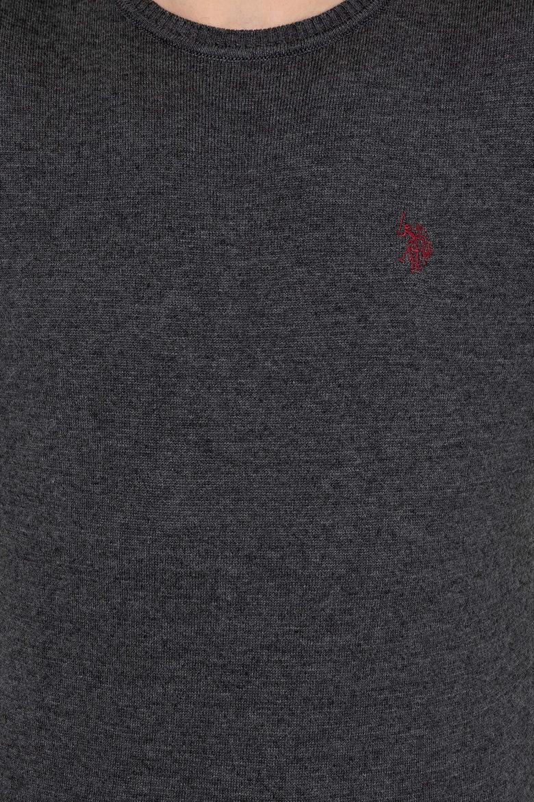 Erkek Antrasit Melanj Bisiklet Yaka Basic Triko Kazak - 50251887046