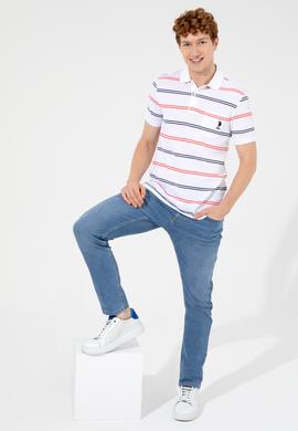 Erkek Beyaz Polo Yaka Tişört - 50247784007