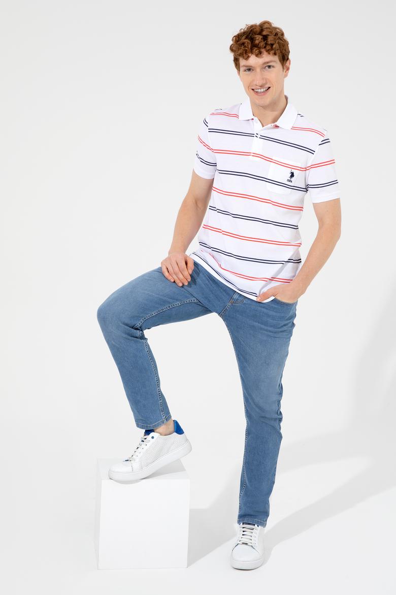 Erkek Beyaz Polo Yaka Tişört - 50247784007