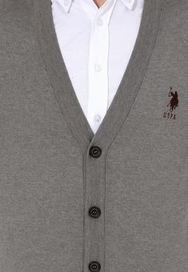 Erkek Gri Melanj Basic Triko Hırka - 50252133037