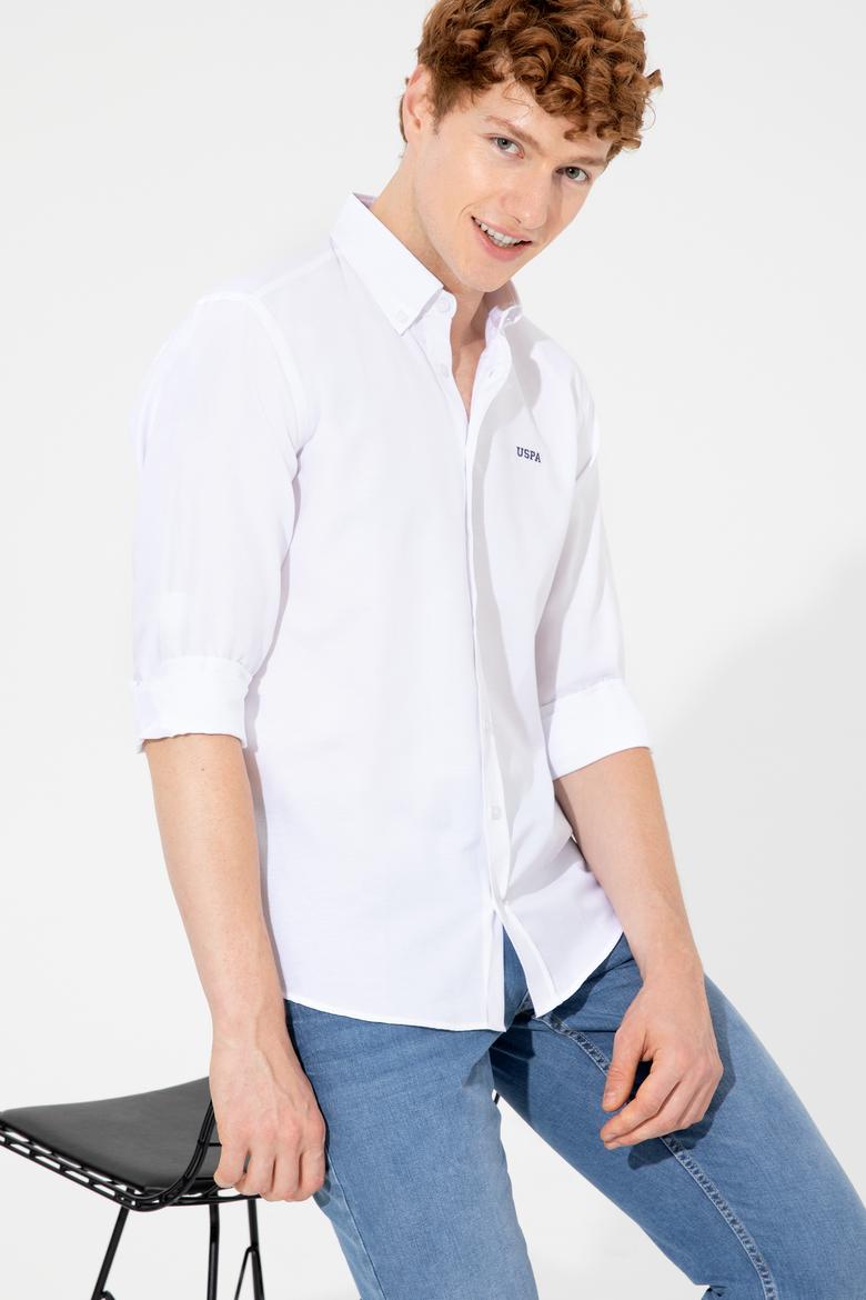 Erkek Beyaz Uzun Kollu Basic Gömlek - 50262491001