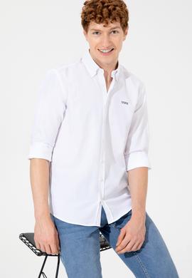 Erkek Beyaz Uzun Kollu Basic Gömlek - 50262491001
