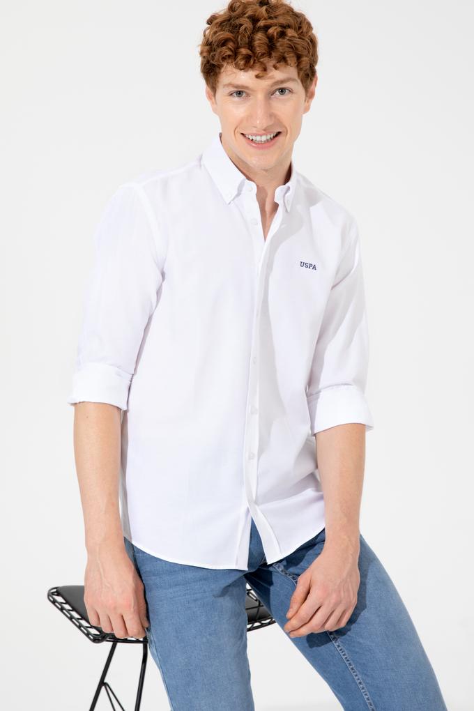 Erkek Beyaz Uzun Kollu Basic Gömlek